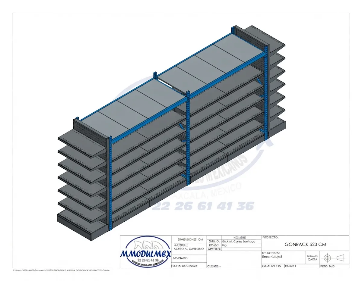Góndola con rack